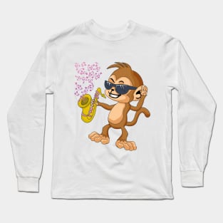 Saxophone monkey Long Sleeve T-Shirt